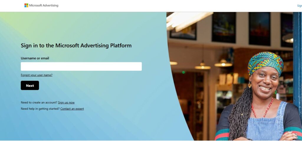 Microsoft Advertising website