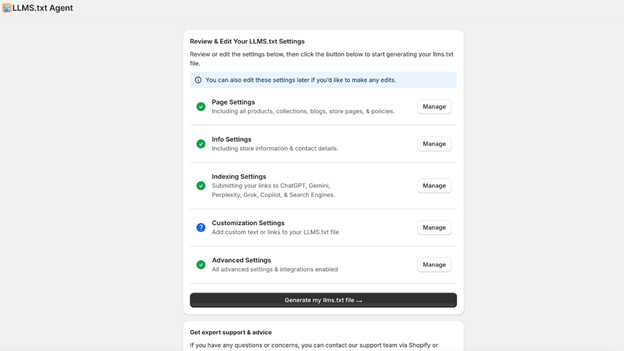 Access the LLMS.txt Agent app