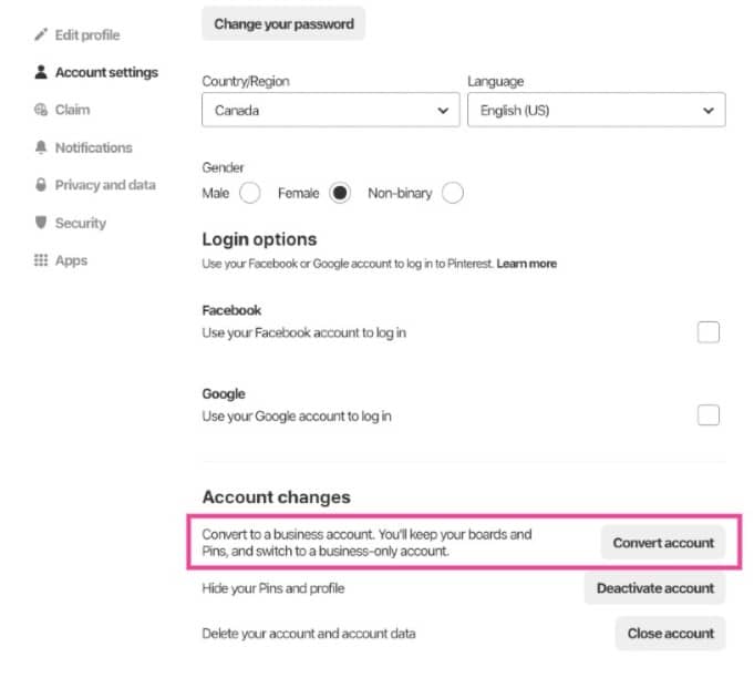 Pinterest how to set an account