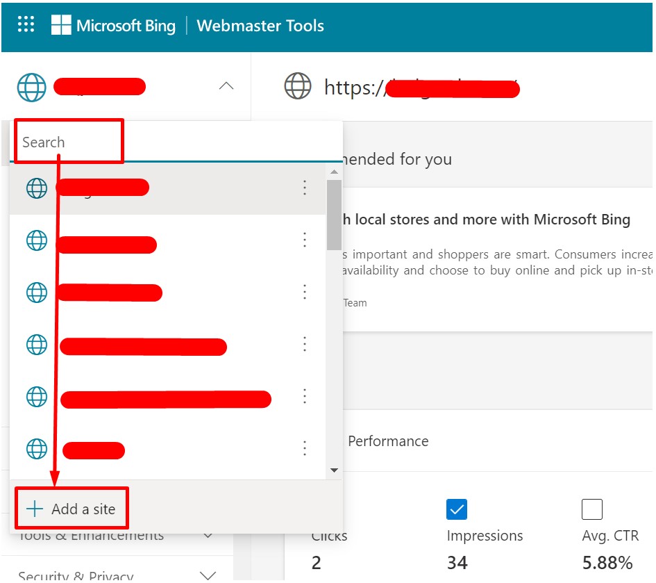 Creating your BING WEBMASTERS tools account