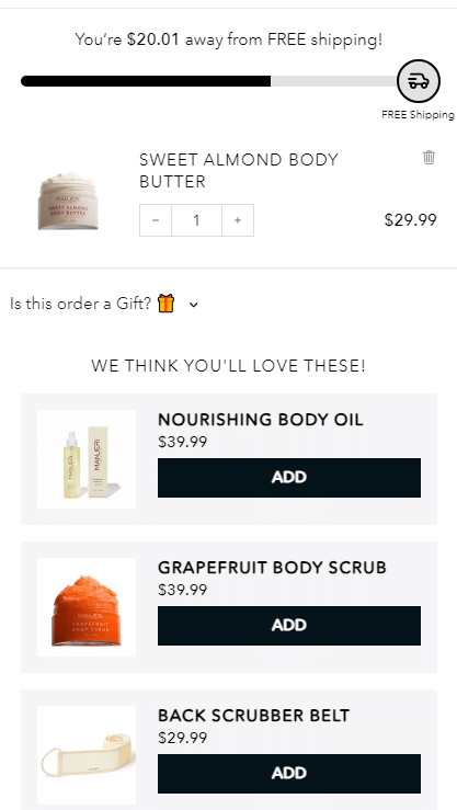 Cross-Sell products - Shopify skincare products