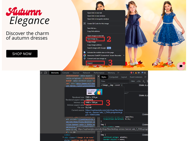 Tips for finding out the image size in a Shopify store