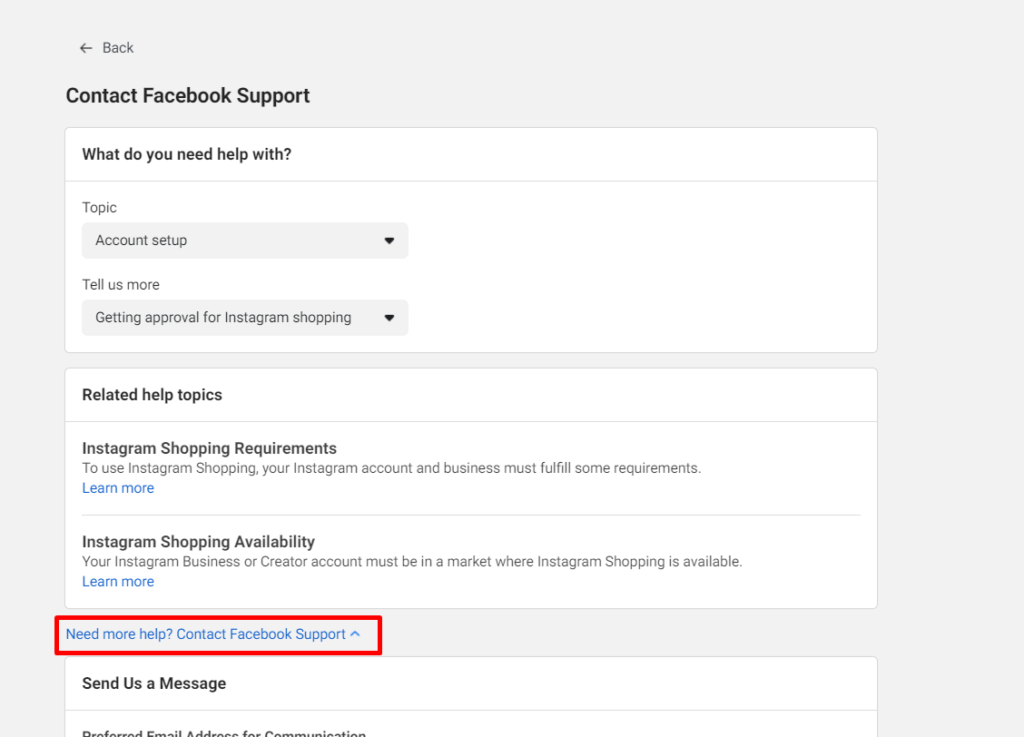 Need more help? Contact Facebook Support - settings