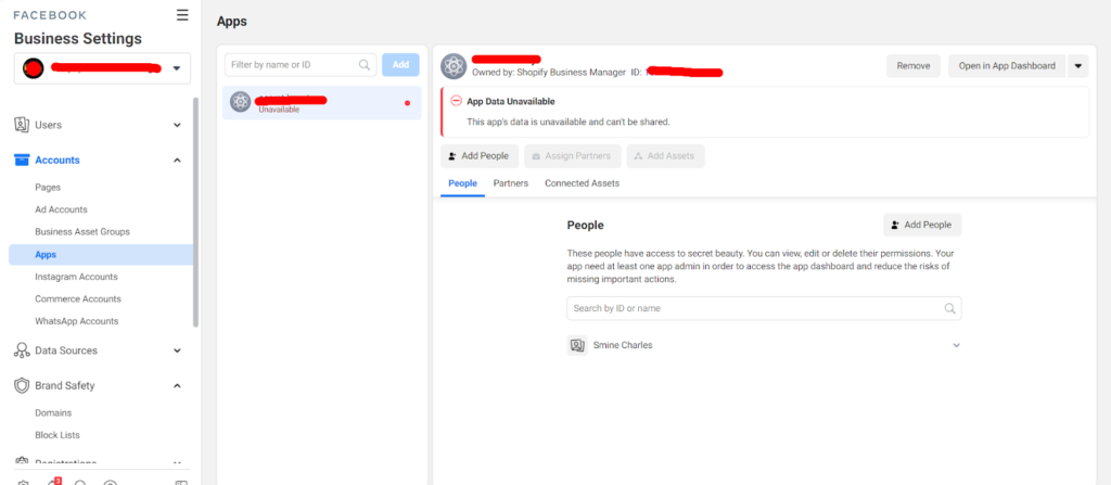Settings - business verification