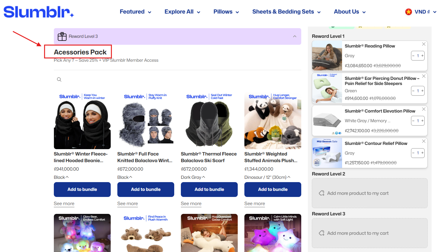 Accessories Pack - product grouping example
