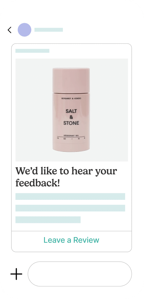 Customized Review Requests - image showing the request for review from customers who purchased a product