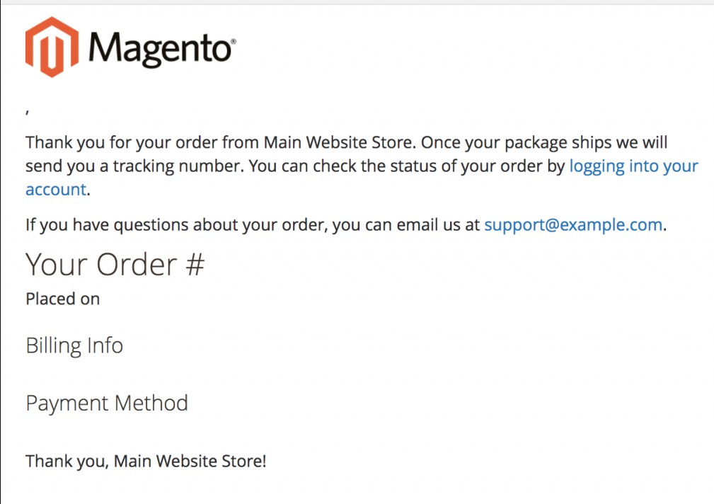 Transactional emails in Magento