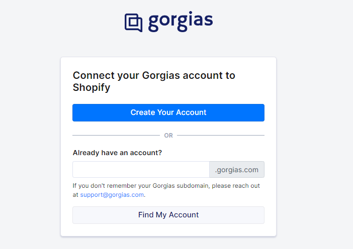 Creating and configuring Gorgias account