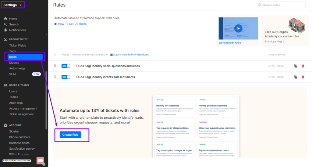 Customizing Automation Rules