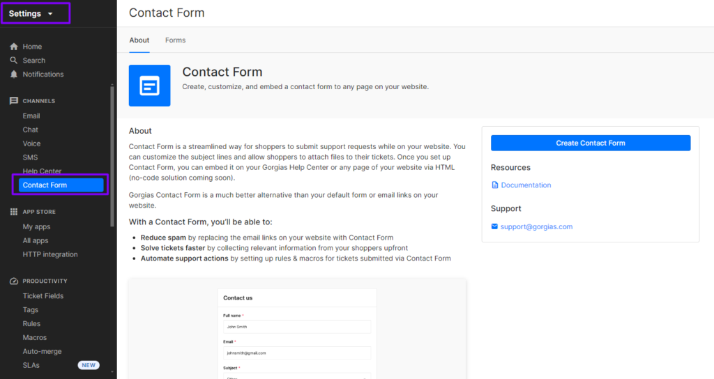 Customizing Contact Form